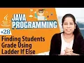 Finding Students Grade Using Ladder If Else - Decision Making Statements in Java
