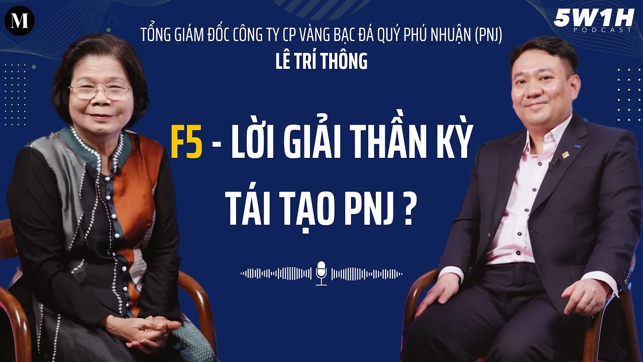 Outline Video F5 - Lời giải thần kỳ tái tạo PNJ? | Tổng giám đốc Công ty PNJ Lê Trí Thông | 5W1H