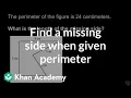 Finding missing side length when given perimeter Math 3rd grade Khan Academy