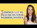 5 Things NOT to Include on your Wedding Invitations