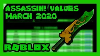 ROBLOX ASSASSIN VALUE LIST MARCH 2020 ZICKOI