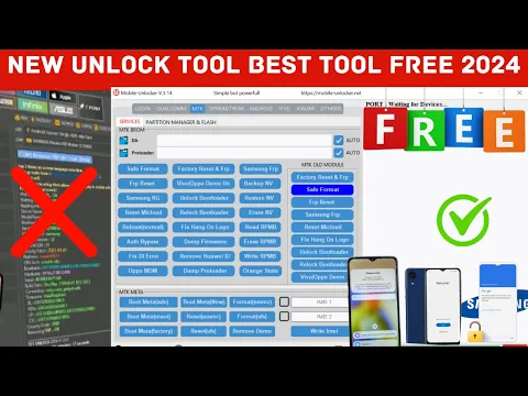 Download MP3 Unlock Tool NEW FREE | Samsung FRP/KG Unlock/MDM Unlock | Oppo/Vivo/Xaiomi/Huawei Unlock Tool FREE