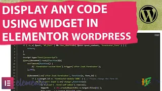 How to Display Any Code in Elementor WordPress PHP JavaScript HTML Code Highlight