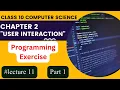 Programming Exercise Part 1 Chapter 2 in Urdu 10th Class Computer Science New Book Lecture 11