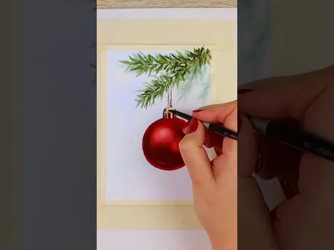 This Shiny Watercolor Ornament is too pretty not to paint! Step by Step #Watercolor Tutorial
