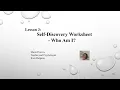 Lesson 3 Who Am I Self-Discovery Worksheet for Teens Self-Esteem Series