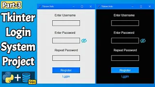 Python Tkinter Login System Part 3 SQLite Database Integration Theme Bug Fix