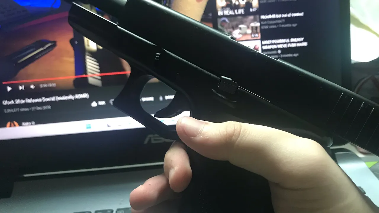 SUPPRESSED Glock Slide Release Sound (Basically ASMR)