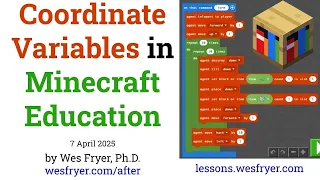 Coordinate Variables in Minecraft Education Tutorial MakeCode