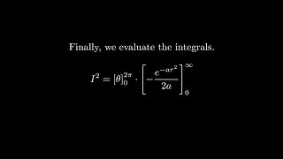 Derivation of the Gaussian Integral Manim Playground