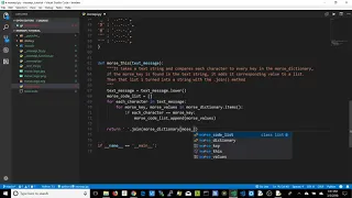 Morse Code Python 3 Module - list comprehension if name main