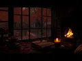 Download Lagu Cozy Autumn Rain by the Window | Candlelight, Fireplace and Relaxing Ambience for Sleep \u0026 Study