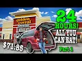 Eating at Golden Corral for 24 HOURS Stealth Camping Part 1