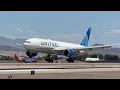 United Airlines Boeing 777-200ER lands at Las Vegas N204UA