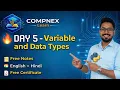 Python Day 5 Variables Data Types Explained Python for Beginners Hindi Englis