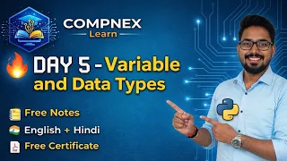Python Day 5 Variables Data Types Explained Python for Beginners Hindi Englis