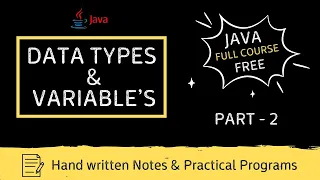 Data Types Variable Types in Java Chapter-2 Java Full Course in Hindi