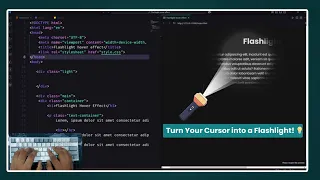 Flashlight Custom Cursor Effect using HTML CSS and JavaScript