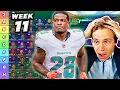 Top 60 RB WR Rankings Tiers Week 11