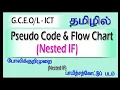 Pseudocode and Flow Chart Nested IF Tamil G C E ICT