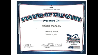Daily Courier Article Prescottt Varsity Flag Football defeats Mohave 27-0 Maggie Maneely POG