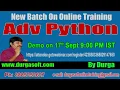 Advanced Python Online Training On 17th Sept 9 00 PM IST by Durga Sir
