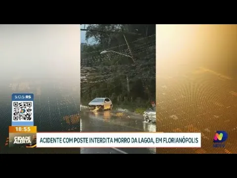 Acidente com poste interdita Morro da Lagoa em Florianópolis