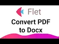 Flet Tutorial - Convert PDf to Docx