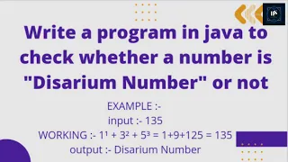 DISARIUM NUMBER PRONIC NUMBER IN JAVA must watch
