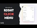 Create a Context Menu Right Click Menu using HTML CSS and JS
