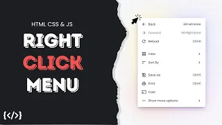 Create a Context Menu Right Click Menu using HTML CSS and JS