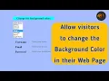 Allow Visitors To Change Background Color Of Your Web Page - Change Background Color Using Dropdown