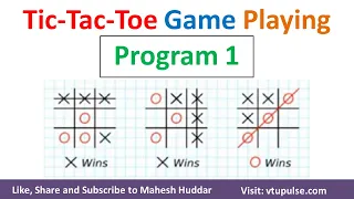Program 1 - Tic Tac Toe Game Playing Tic Tac Toe Game in Artificial Intelligence by Mahesh Huddar