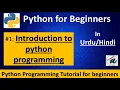 - Introduction to python Programming Python Tutorial for Beginners in Hindi Urdu Python 3