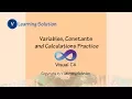 Variables Constants and Calculations Practice