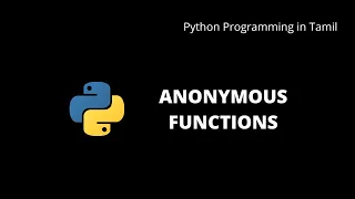 Python Anonymous Function Python Programming in Tamil
