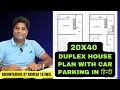 20x40 East Facing Duplex House Plan 20X40 House Plan With Car Parking EngineerSubhash