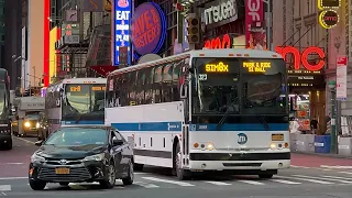 MTA NYCB 2015 Prevost X3-45s 2705 on the SIM8 SIM8X to Staten Island at 42 Av