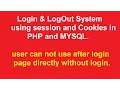 login and logout in php using session and cookies