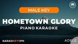 hometown glory adele male key hd piano karaoke with lyrics 