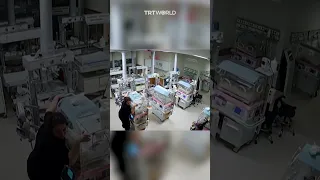 Moment powerful eart uake shook ICU for newborn babies