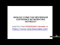 Free Online Percentage Calculator - How do you find Percentage difference between 2 Numbers