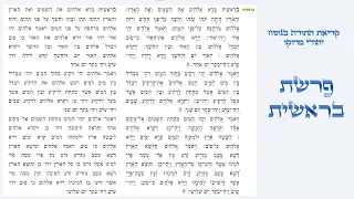 פרשת בראשית קריאת התורה בנוסח יהודי מרוקו 