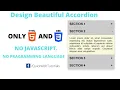 How To Design Accordion Only Using and Without javaScript