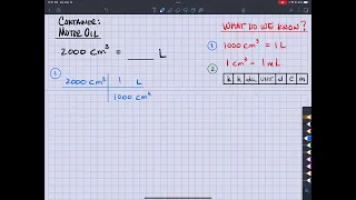 Converting 2000 cubic cm to Liters