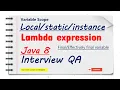 Lambda expression variable scope interview questions java 8 interview java 8 lambda okay java