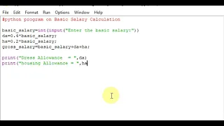 python program on Basic Salary Calculation