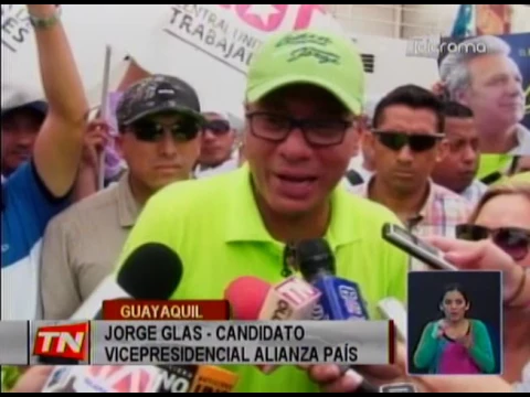 Jorge Glas continúa con campaña política