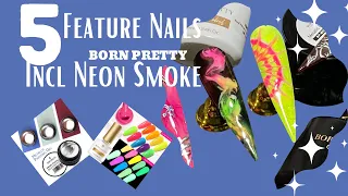 Easy Neon Smoke Nails | Tie Dye Nails | Metallic Born Pretty Gel Review