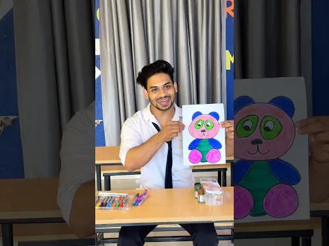 Panda painting challenge🐼🎨|| school life || #shorts #shortvideo #magic #school #schoollife #fyp